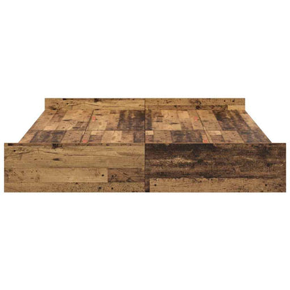 vidaXL Storage Bed Frame Old Wood 140 x 200 cm Engineered Wood