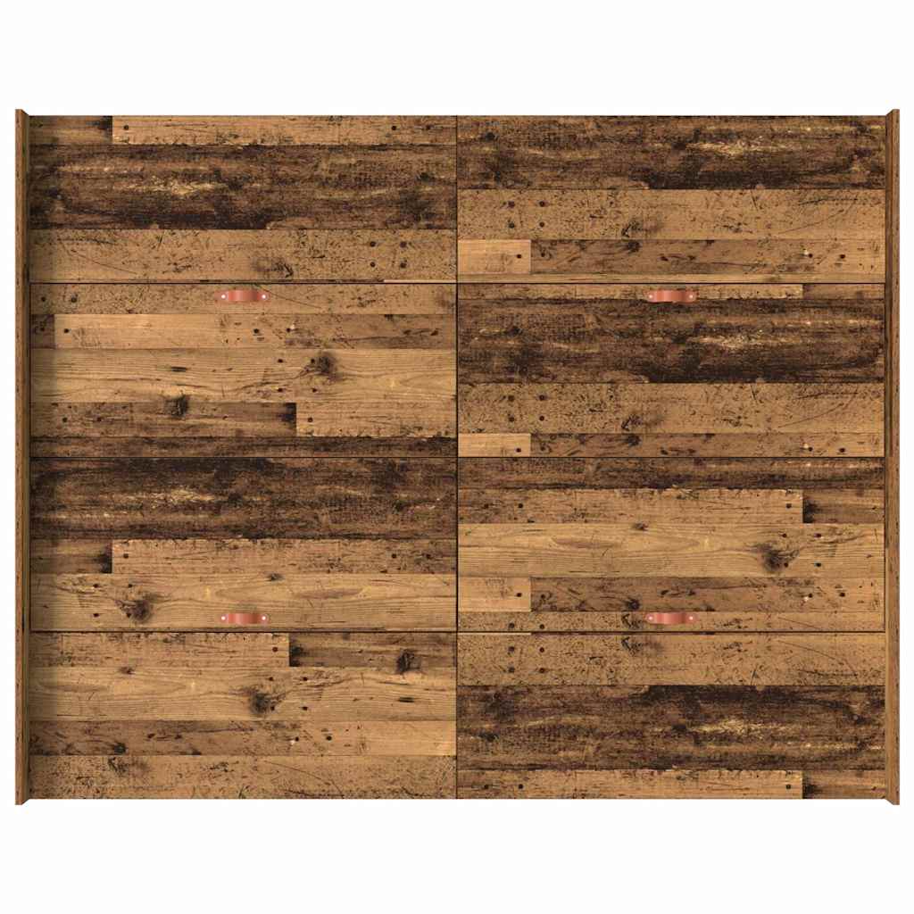 vidaXL Storage Bed Frame Old Wood 140 x 200 cm Engineered Wood