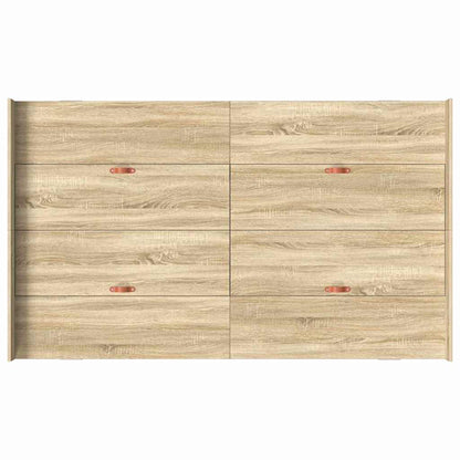 vidaXL Storage Bed Frame Sonoma Oak 120 x 200 cm Engineered Wood
