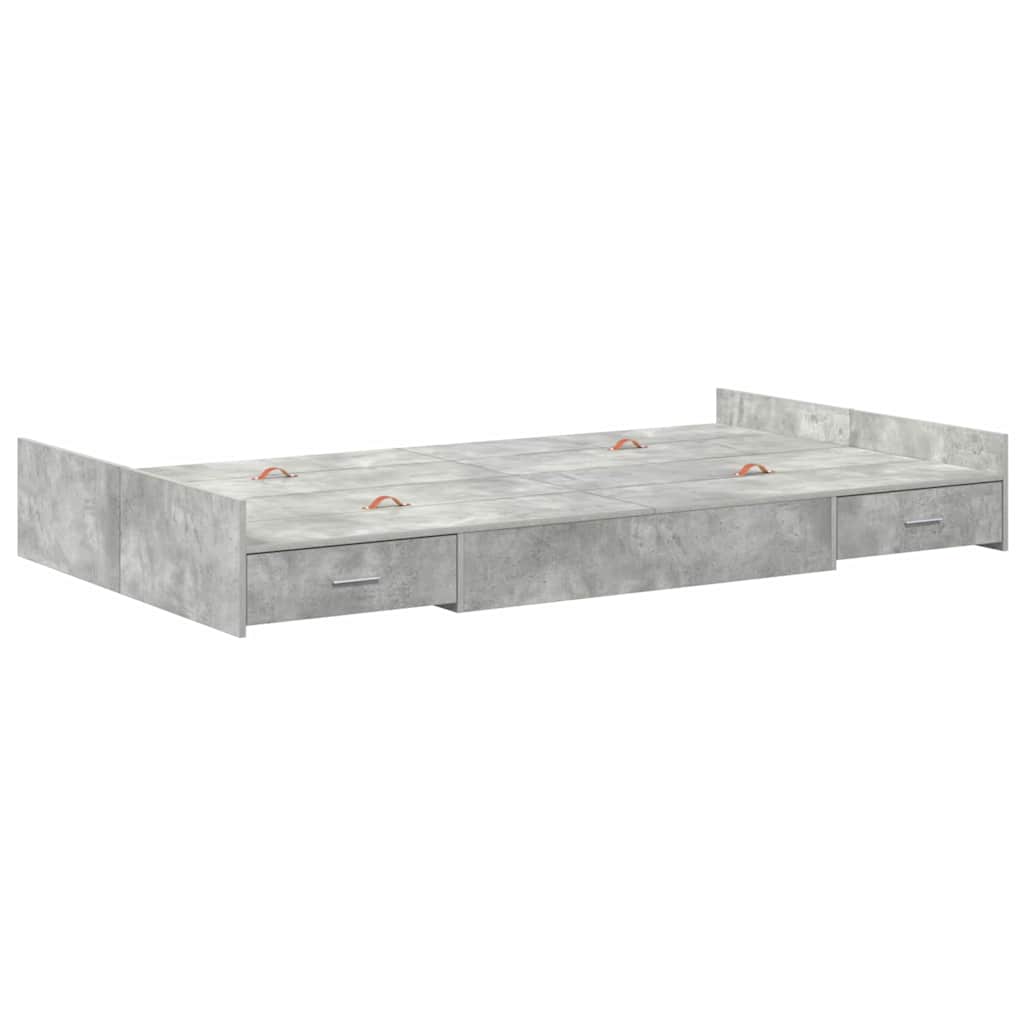 vidaXL Storage Bed Frame Concrete Grey 120 x 200 cm Engineered Wood