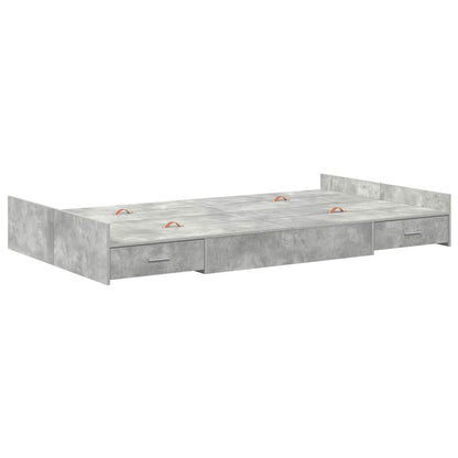 vidaXL Storage Bed Frame Concrete Grey 120 x 200 cm Engineered Wood