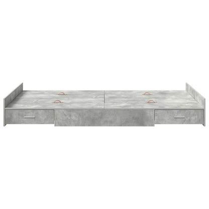 vidaXL Storage Bed Frame Concrete Grey 120 x 200 cm Engineered Wood