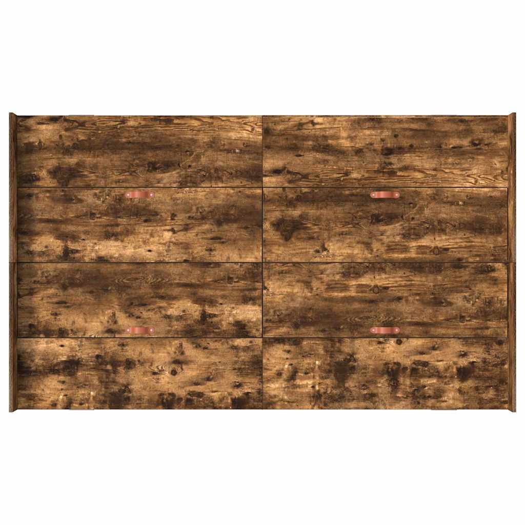 vidaXL Storage Bed Frame Smoked Oak 120 x 200 cm Engineered Wood