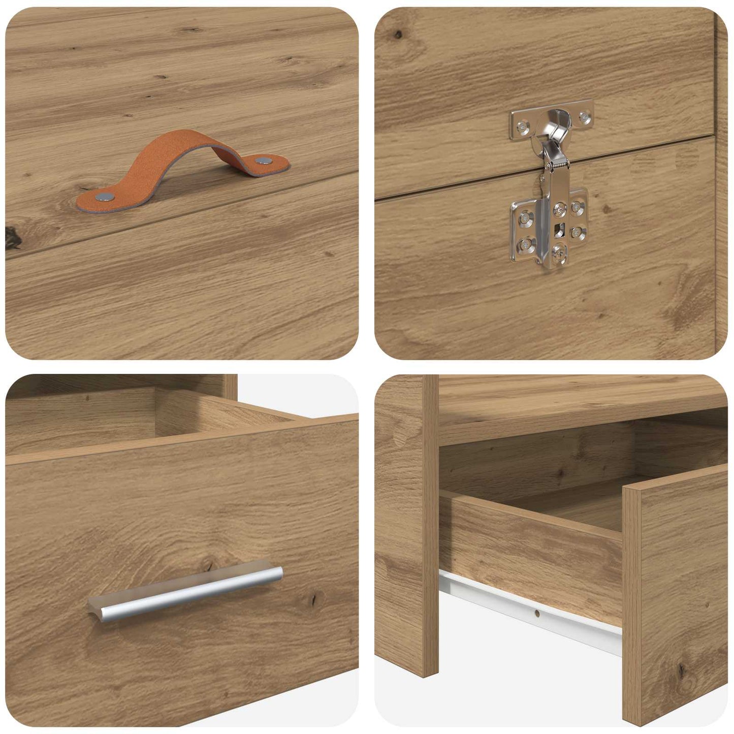 vidaXL Storage Bed Frame Artisan Oak 120 x 200 cm Engineered Wood