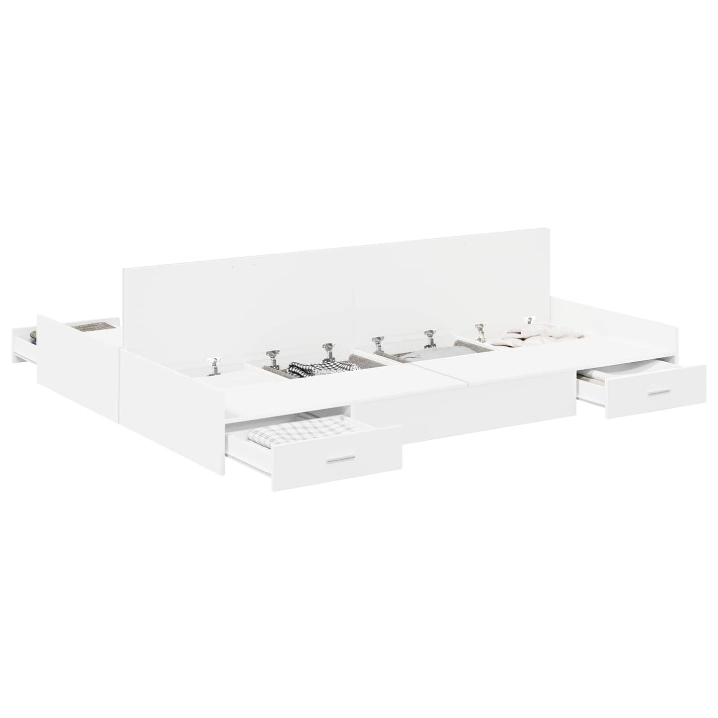 vidaXL Storage Bed Frame White 140 x 190 cm Engineered Wood