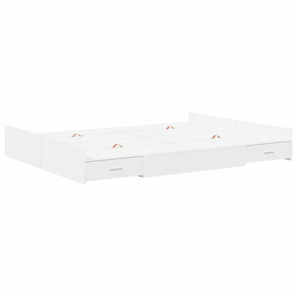 vidaXL Storage Bed Frame White 140 x 190 cm Engineered Wood