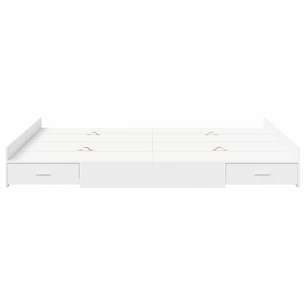 vidaXL Storage Bed Frame White 140 x 190 cm Engineered Wood