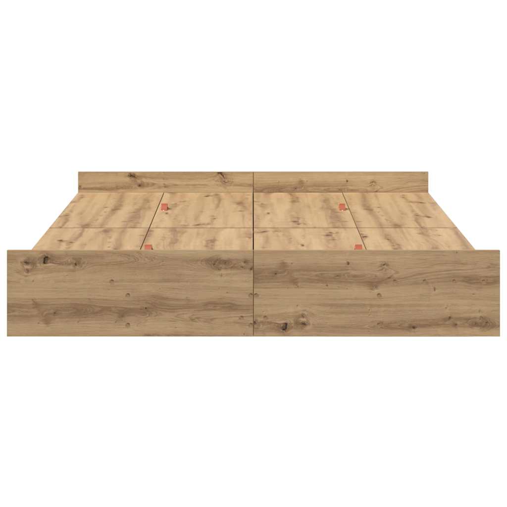 vidaXL Storage Bed Frame Artisan Oak 140 x 190 cm Engineered Wood