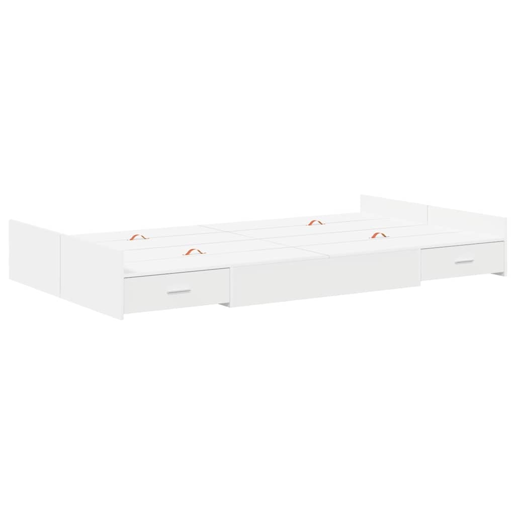 vidaXL Storage Bed Frame White 120 x 190 cm Engineered Wood