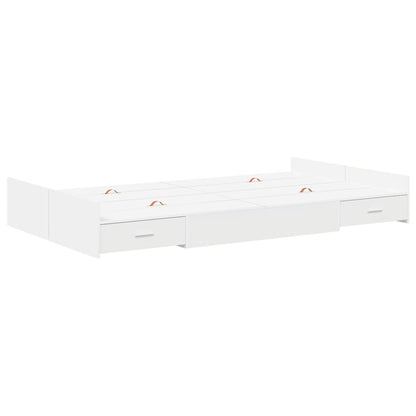 vidaXL Storage Bed Frame White 120 x 190 cm Engineered Wood