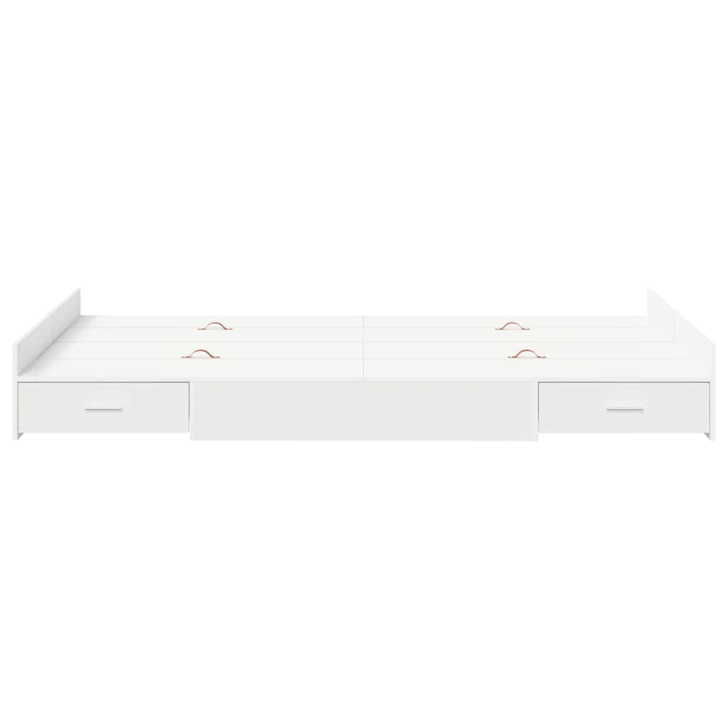 vidaXL Storage Bed Frame White 120 x 190 cm Engineered Wood