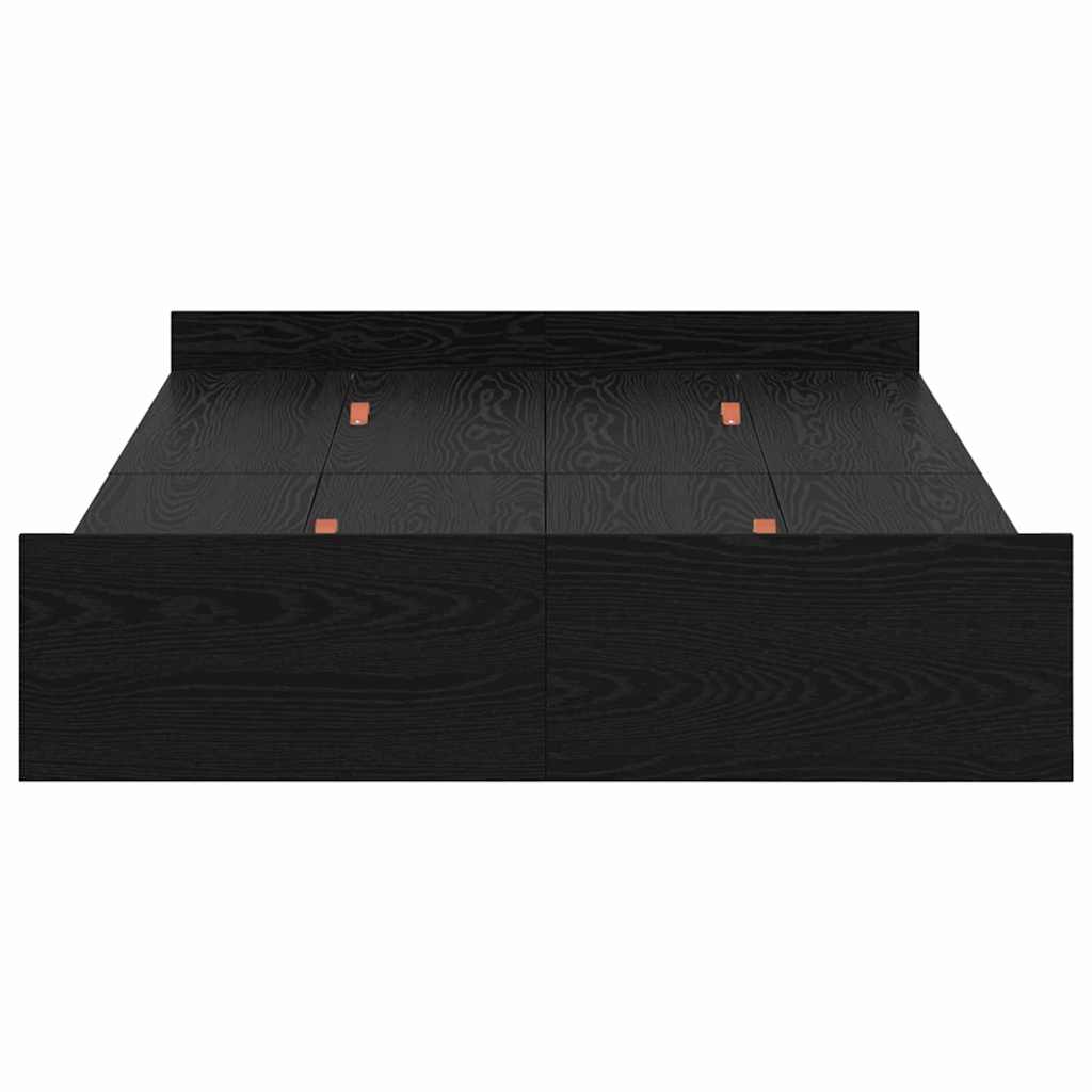 vidaXL Storage Bed Frame Black Oak 120 x 190 cm Engineered Wood