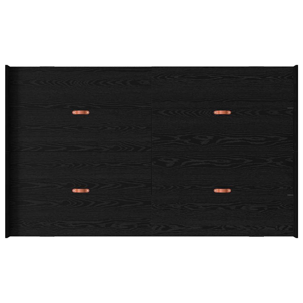 vidaXL Storage Bed Frame Black Oak 120 x 190 cm Engineered Wood