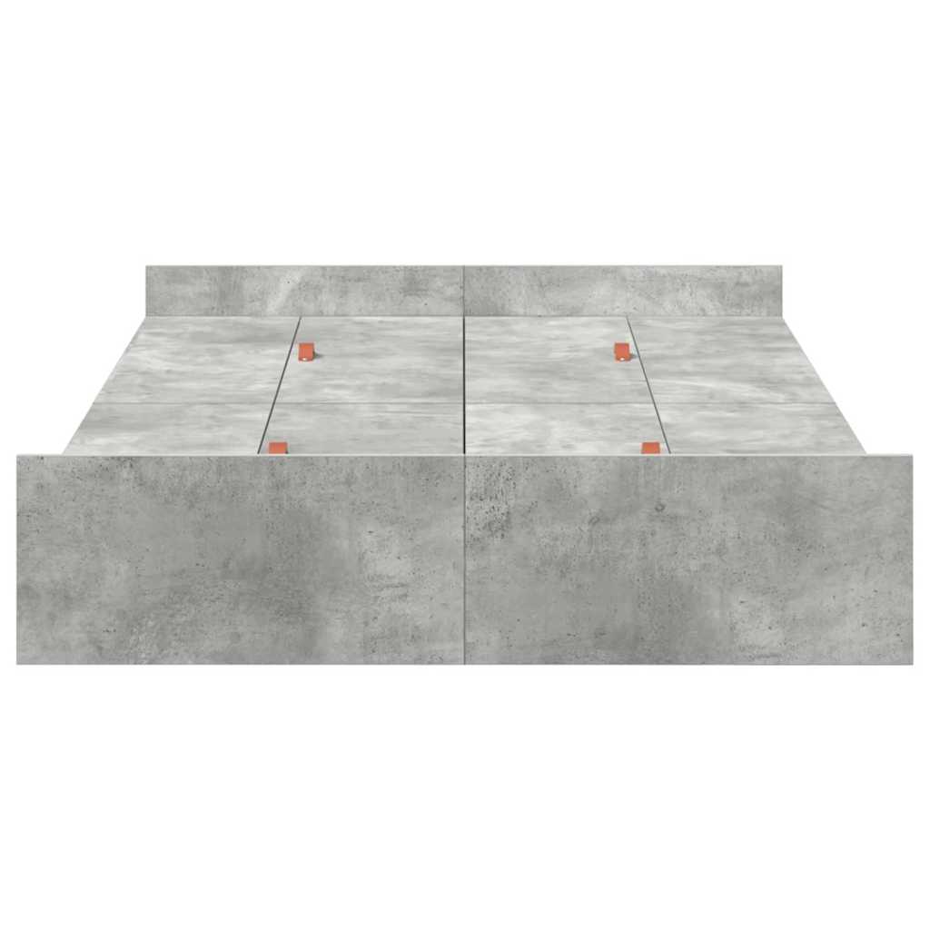vidaXL Storage Bed Frame Concrete Grey 120 x 190 cm Engineered Wood