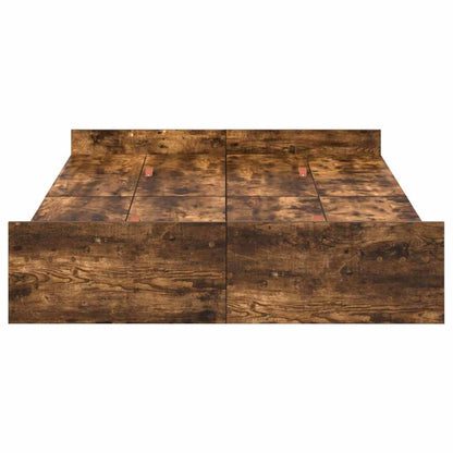 vidaXL Storage Bed Frame Smoked Oak 120 x 190 cm Engineered Wood