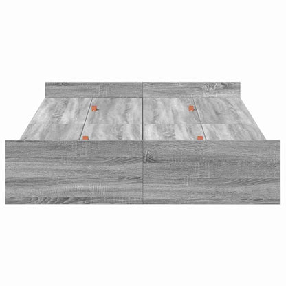 vidaXL Storage Bed Frame Grey Sonoma 120 x 190 cm Engineered Wood
