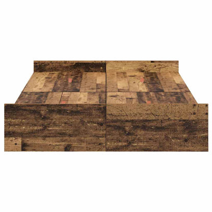 vidaXL Storage Bed Frame Old Wood 120 x 190 cm Engineered Wood