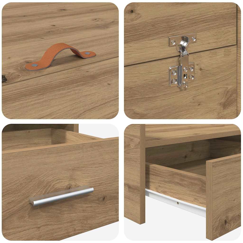 vidaXL Storage Bed Frame Artisan Oak 120 x 190 cm Engineered Wood