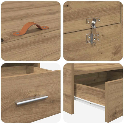 vidaXL Storage Bed Frame Artisan Oak 120 x 190 cm Engineered Wood