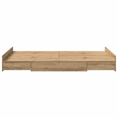 vidaXL Storage Bed Frame Artisan Oak 120 x 190 cm Engineered Wood