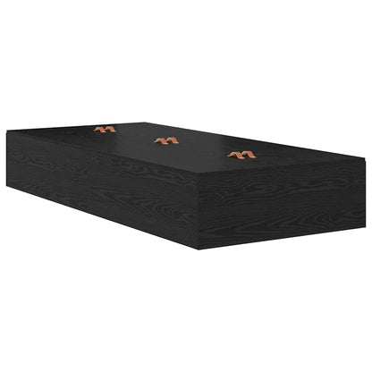 vidaXL Storage Bed Frame Black Oak 80 x 200 cm Engineered Wood