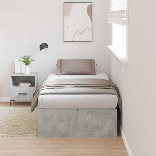 vidaXL Storage Bed Frame Concrete Grey 80 x 200 cm Engineered Wood