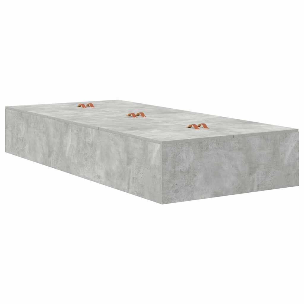 vidaXL Storage Bed Frame Concrete Grey 80 x 200 cm Engineered Wood