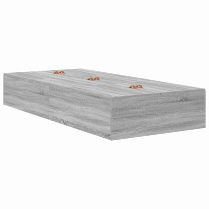 vidaXL Storage Bed Frame Grey Sonoma 80 x 200 cm Engineered Wood