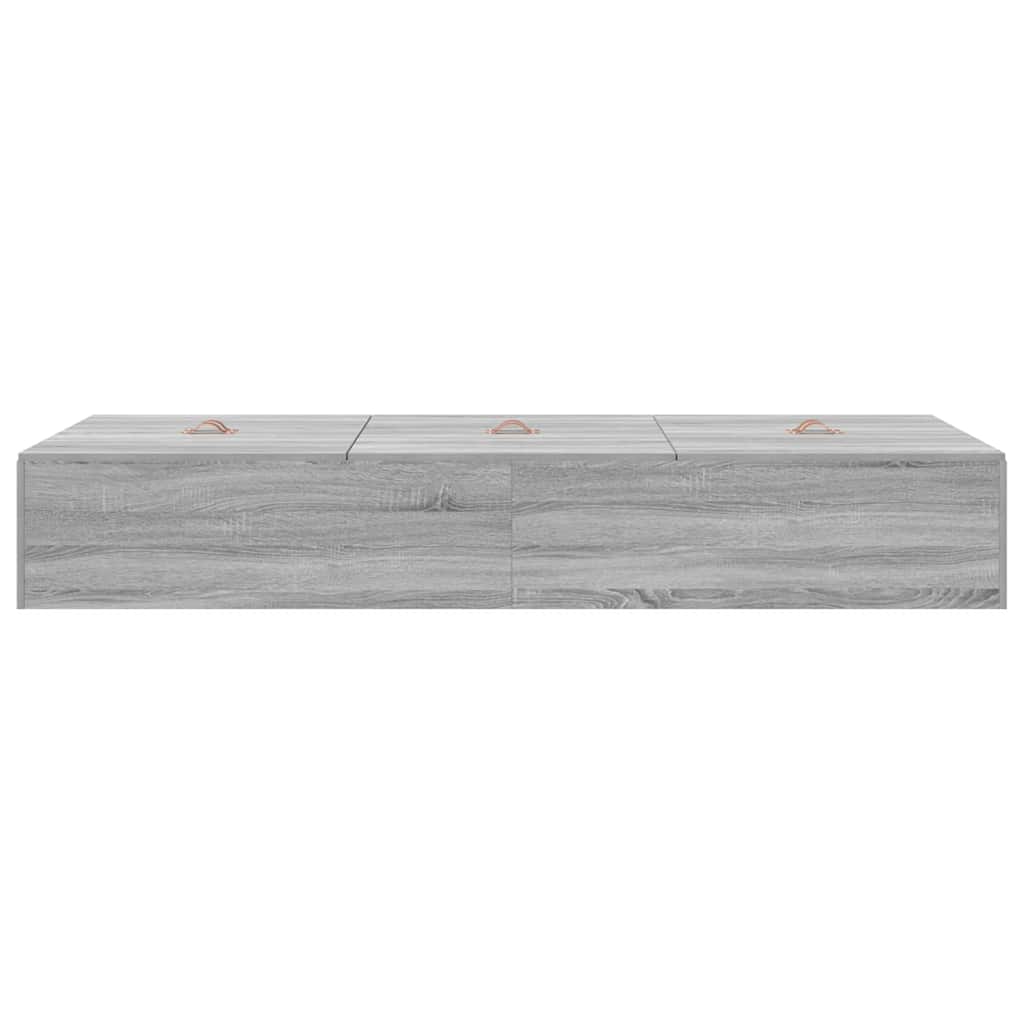 vidaXL Storage Bed Frame Grey Sonoma 80 x 200 cm Engineered Wood