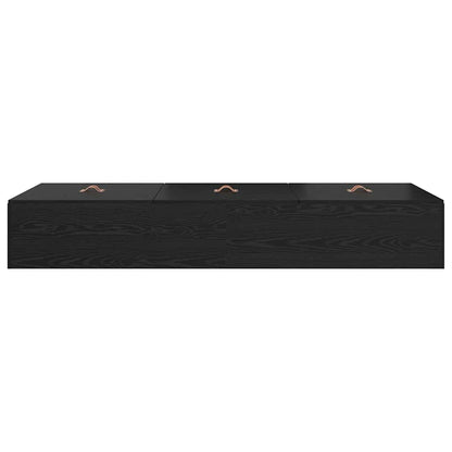 vidaXL Storage Bed Frame Black Oak 90 x 200 cm Engineered Wood
