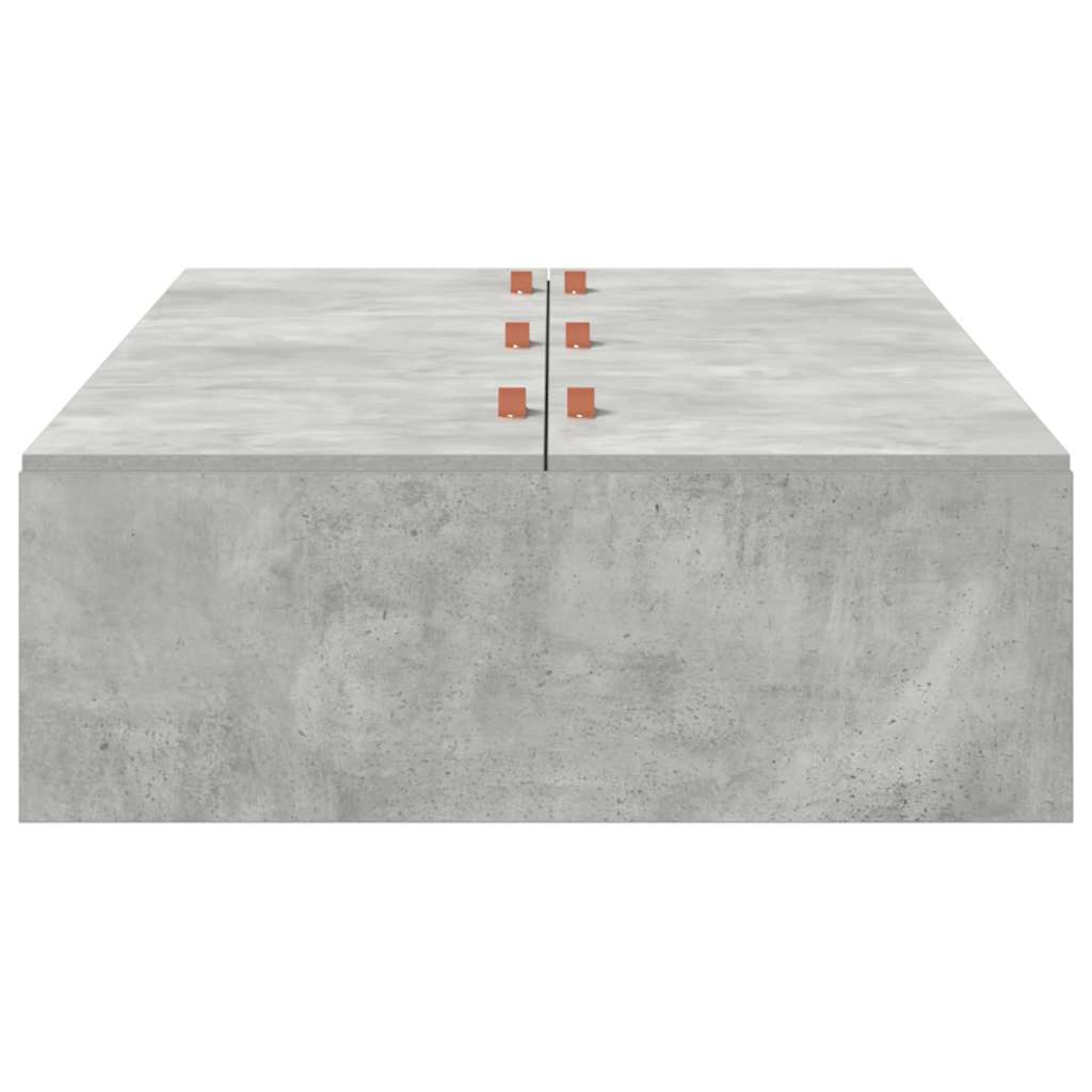 vidaXL Storage Bed Frame Concrete Grey 90 x 200 cm Engineered Wood