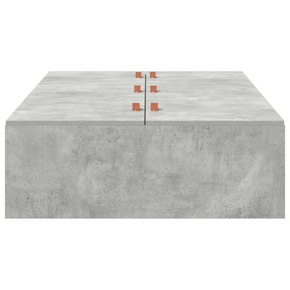 vidaXL Storage Bed Frame Concrete Grey 90 x 200 cm Engineered Wood