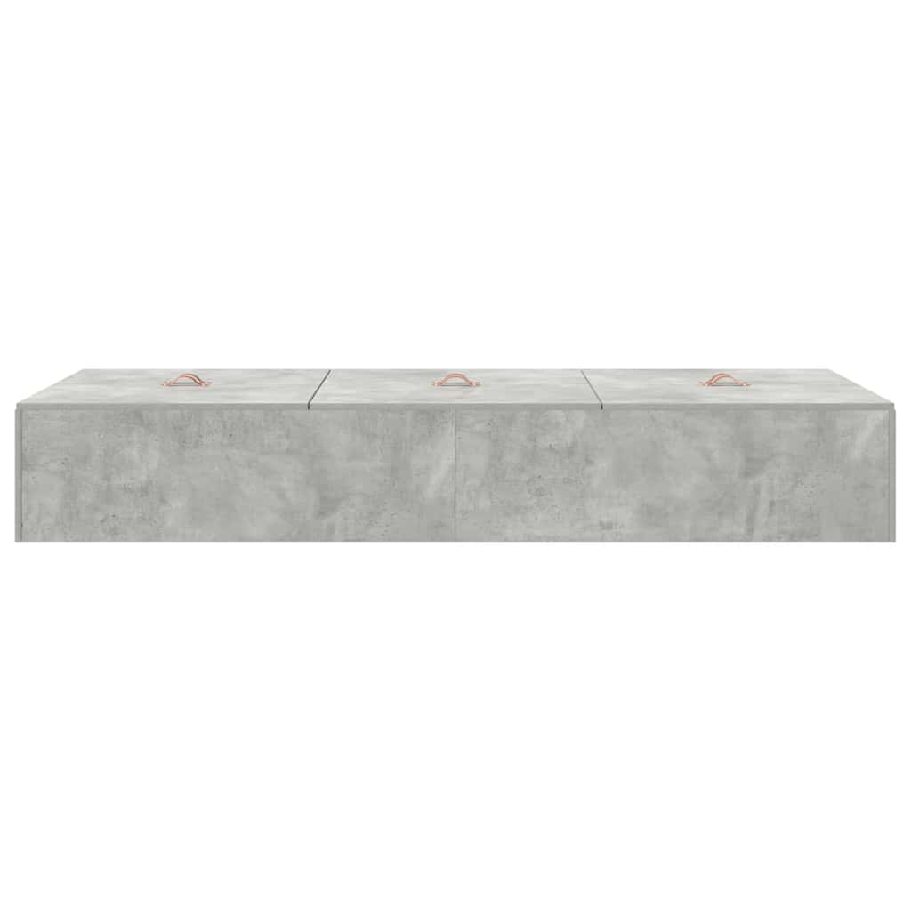 vidaXL Storage Bed Frame Concrete Grey 90 x 200 cm Engineered Wood