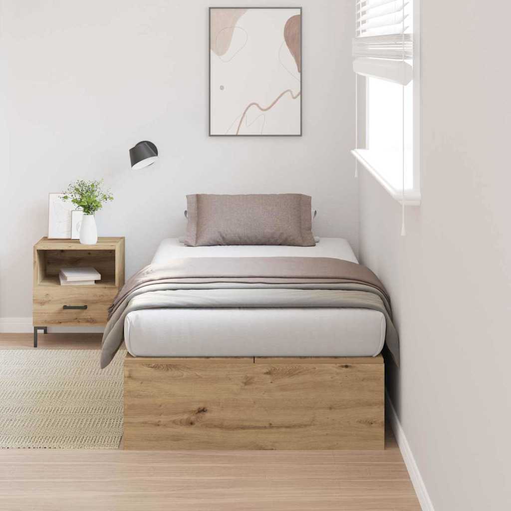 vidaXL Storage Bed Frame Artisan Oak 90 x 200 cm Engineered Wood