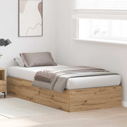 vidaXL Storage Bed Frame Artisan Oak 90 x 200 cm Engineered Wood