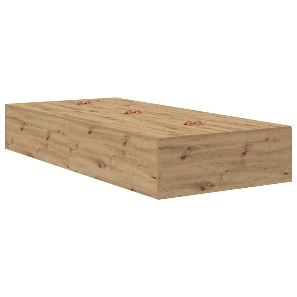 vidaXL Storage Bed Frame Artisan Oak 90 x 200 cm Engineered Wood