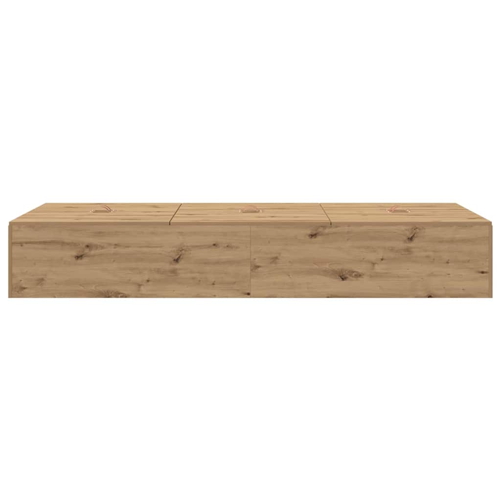vidaXL Storage Bed Frame Artisan Oak 90 x 200 cm Engineered Wood