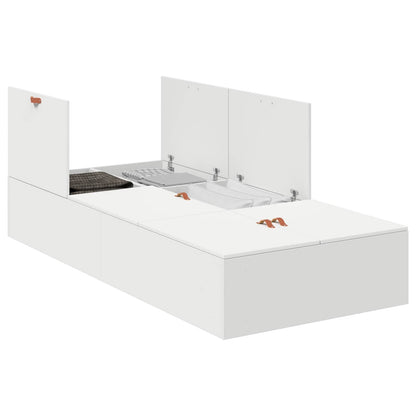 vidaXL Storage Bed Frame White 100 x 200 cm Engineered Wood