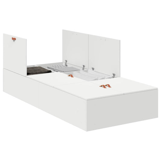 vidaXL Storage Bed Frame White 100 x 200 cm Engineered Wood
