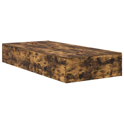 vidaXL Storage Bed Frame Smoked Oak 100 x 200 cm Engineered Wood