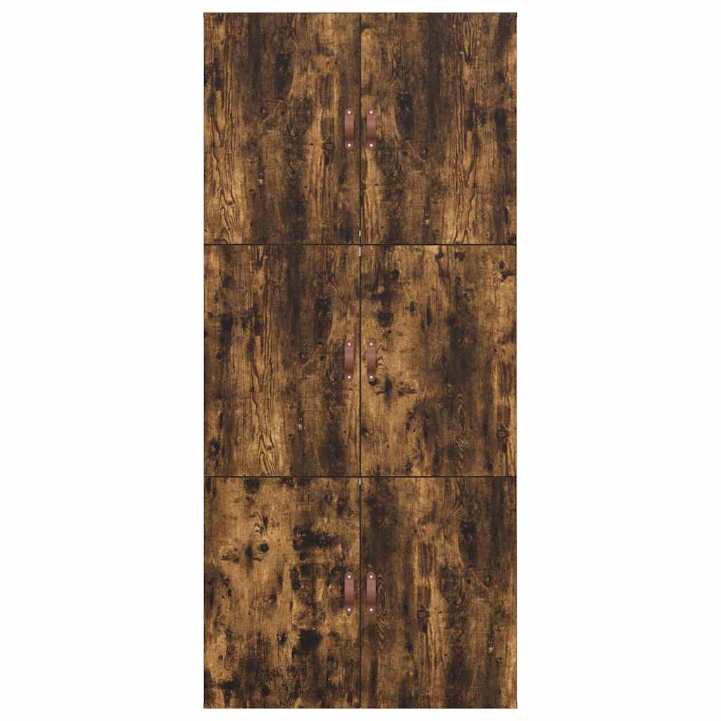 vidaXL Storage Bed Frame Smoked Oak 100 x 200 cm Engineered Wood