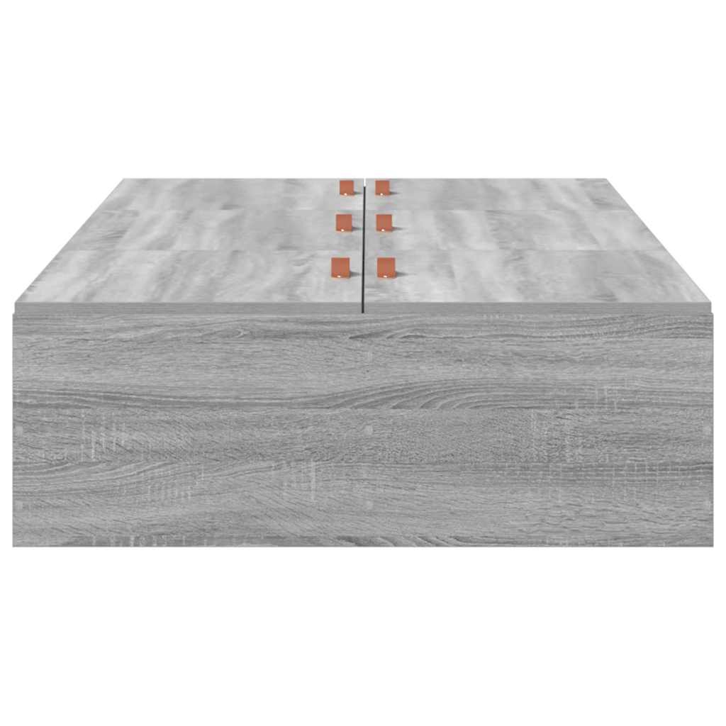 vidaXL Storage Bed Frame Grey Sonoma 100 x 200 cm Engineered Wood
