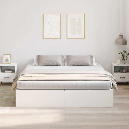 vidaXL Storage Bed Frame White 200 x 200 cm Engineered Wood