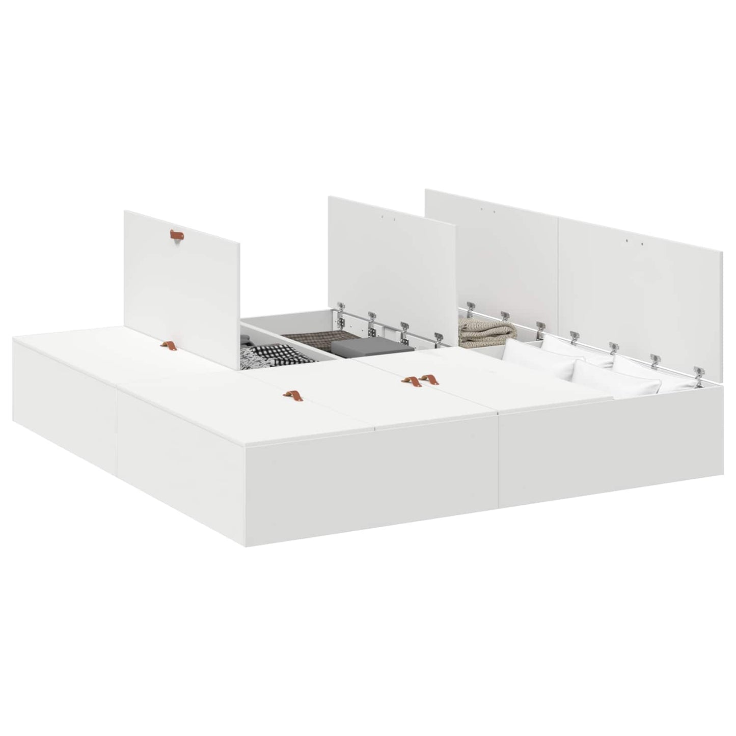 vidaXL Storage Bed Frame White 200 x 200 cm Engineered Wood