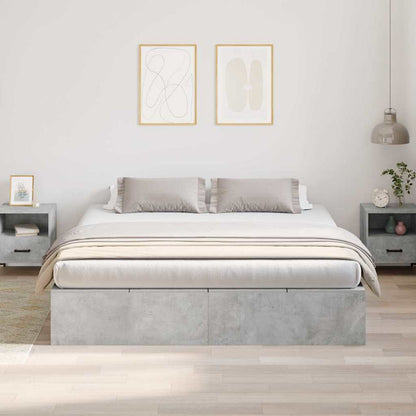 vidaXL Storage Bed Frame Concrete Grey 200 x 200 cm Engineered Wood