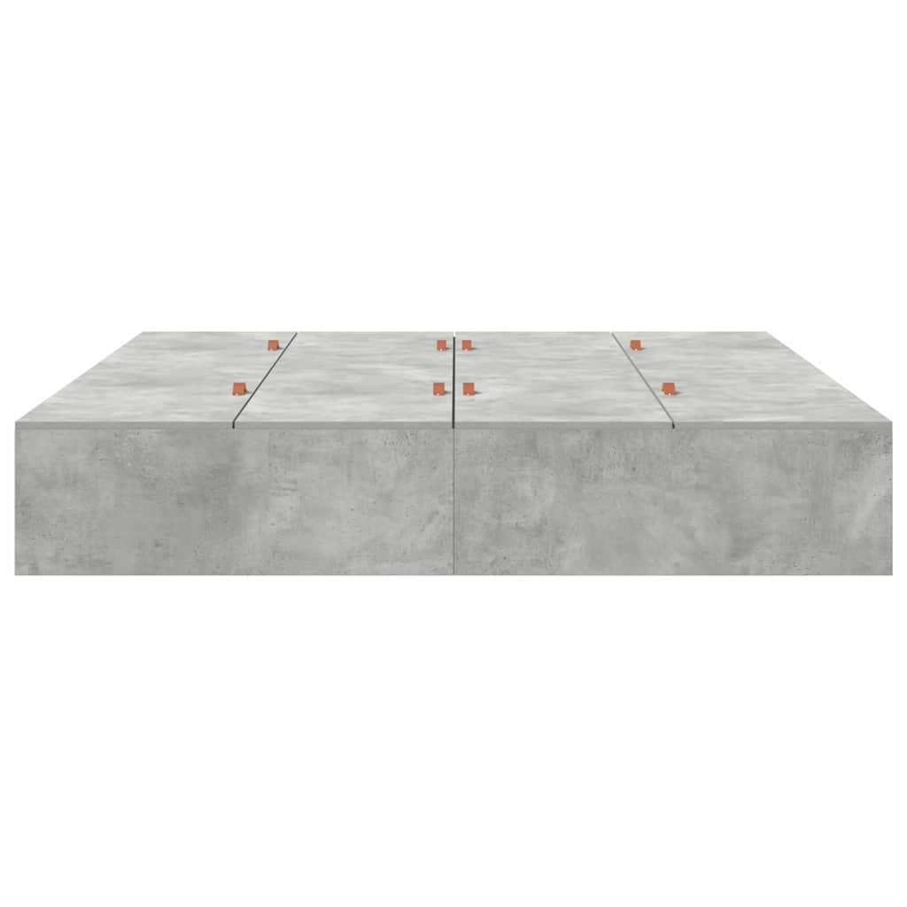 vidaXL Storage Bed Frame Concrete Grey 200 x 200 cm Engineered Wood