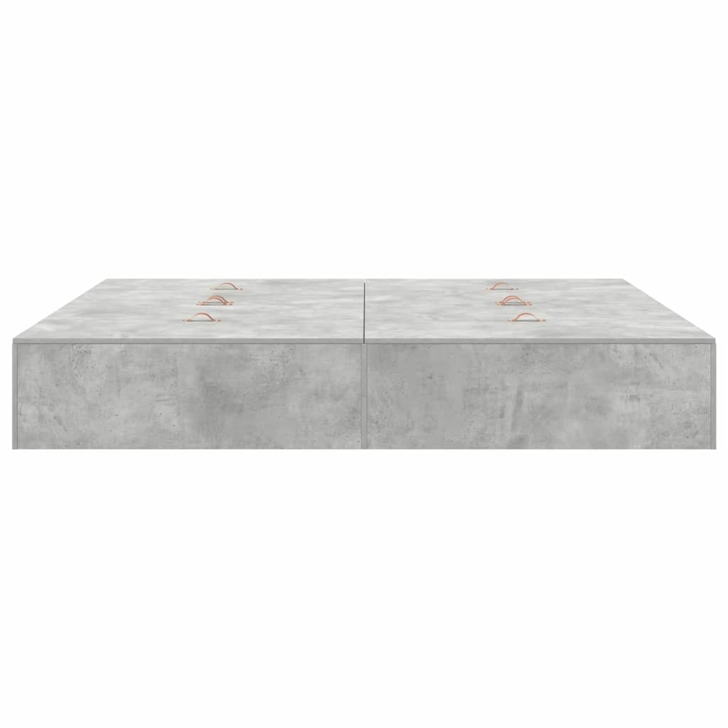 vidaXL Storage Bed Frame Concrete Grey 200 x 200 cm Engineered Wood