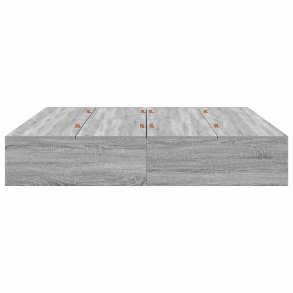 vidaXL Storage Bed Frame Grey Sonoma 200 x 200 cm Engineered Wood