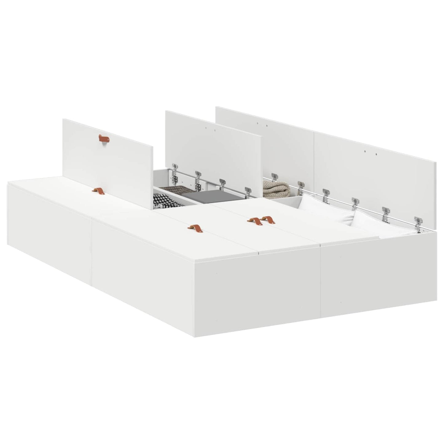 vidaXL Storage Bed Frame White 120 x 200 cm Engineered Wood