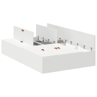 vidaXL Storage Bed Frame White 120 x 200 cm Engineered Wood